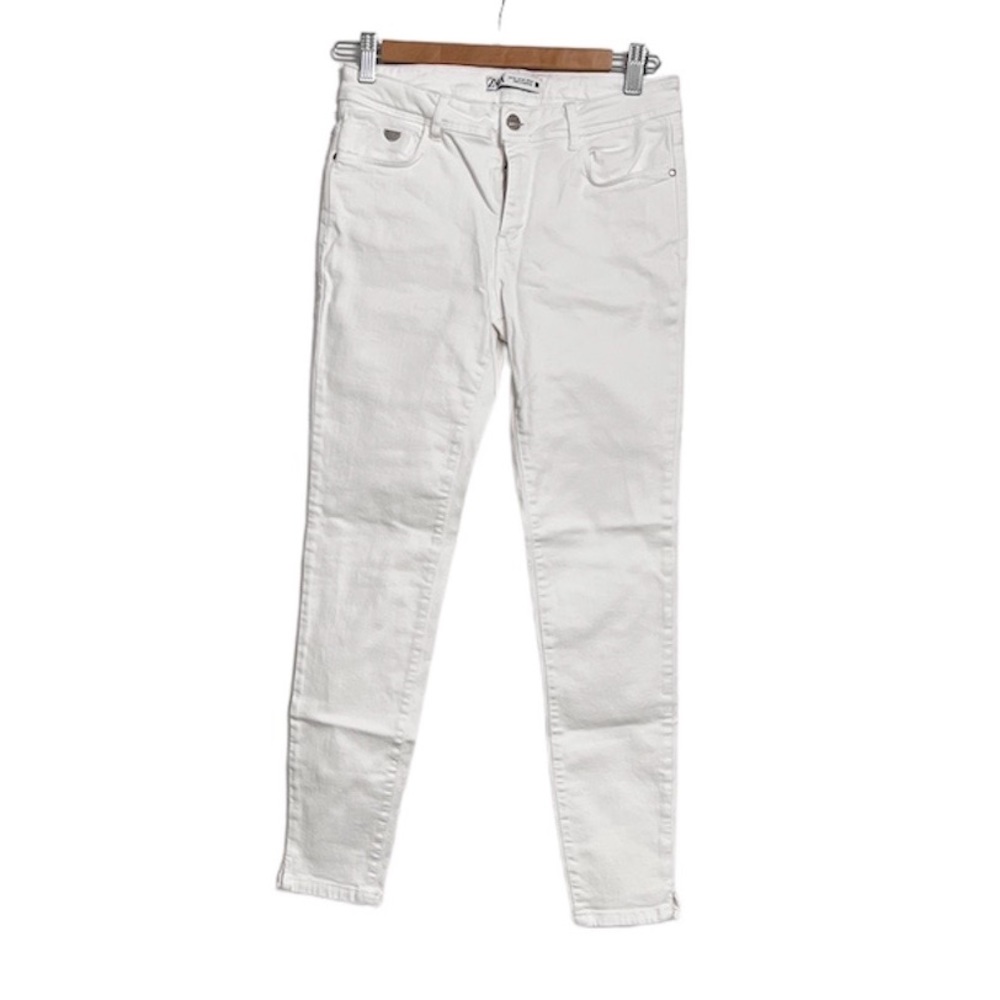 Zara White Denim Skinny Jeans